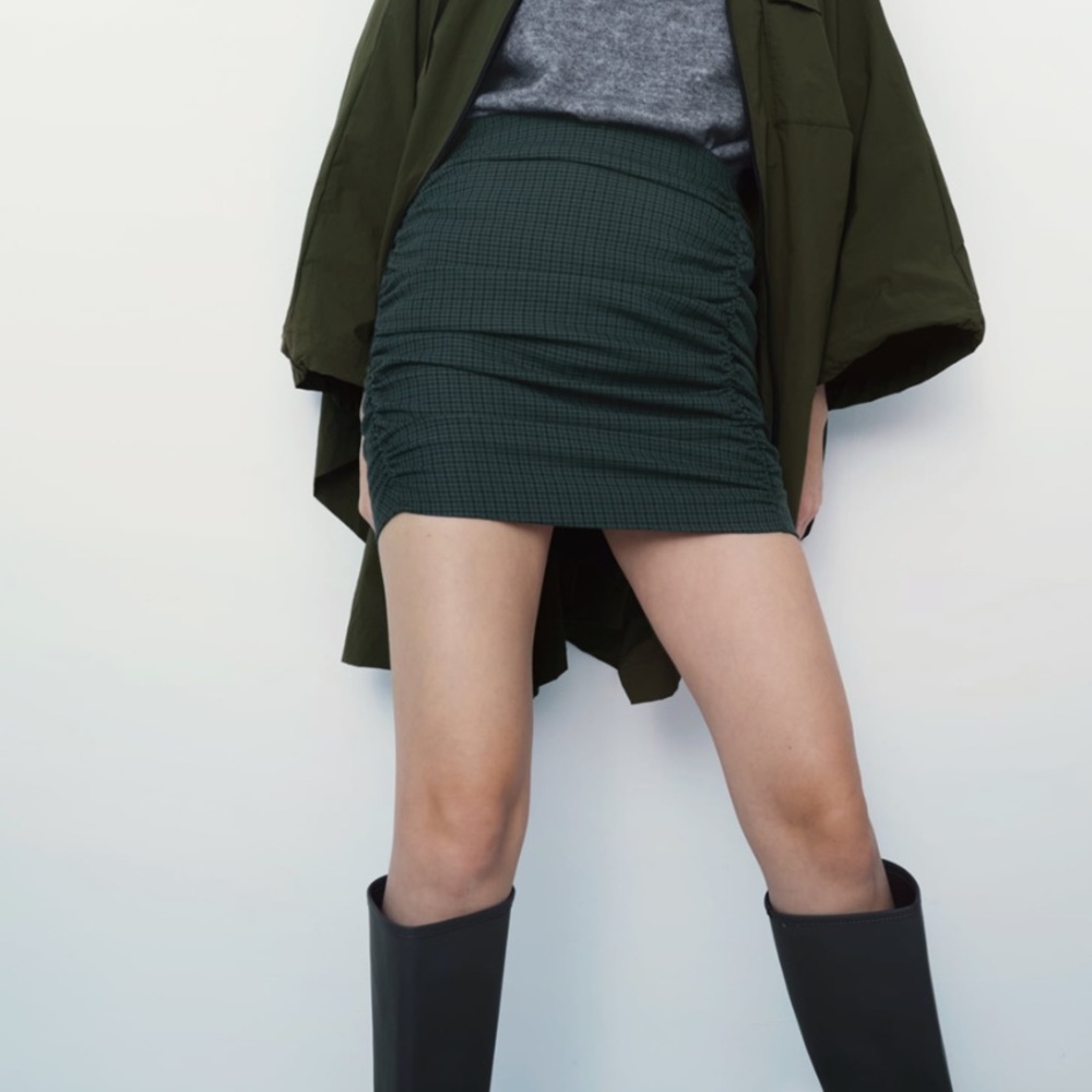 NWT Drapped Plaid Skirt— Zara